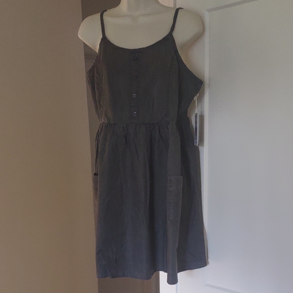 Forever 21 Dark Gray Short Dress or Tunic, Button-Front, Pockets